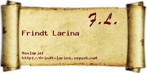 Frindt Larina névjegykártya